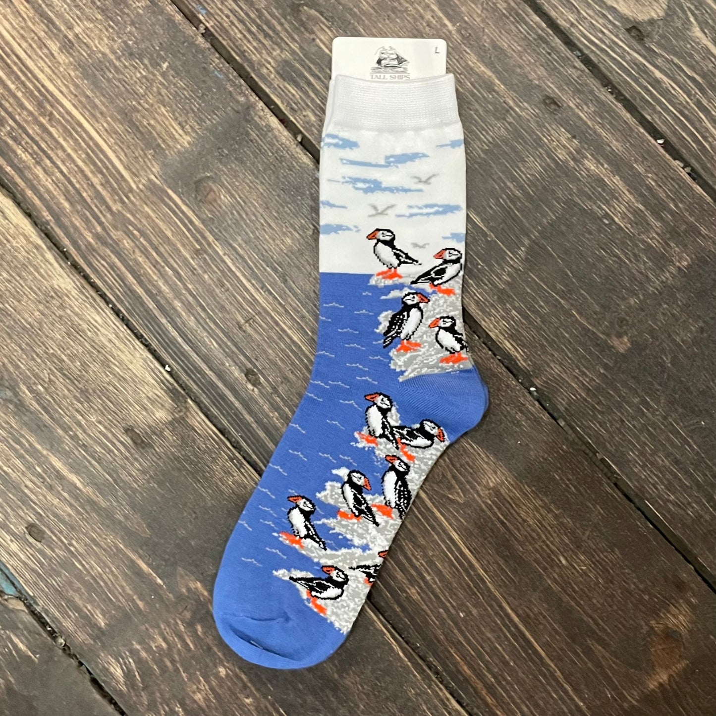 Socks, Puffin on Rocks