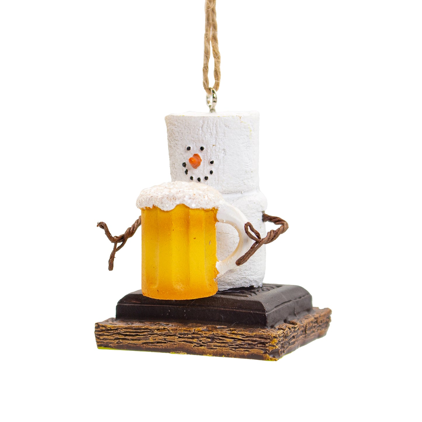 Ornament - S'mores Snowman with Beer