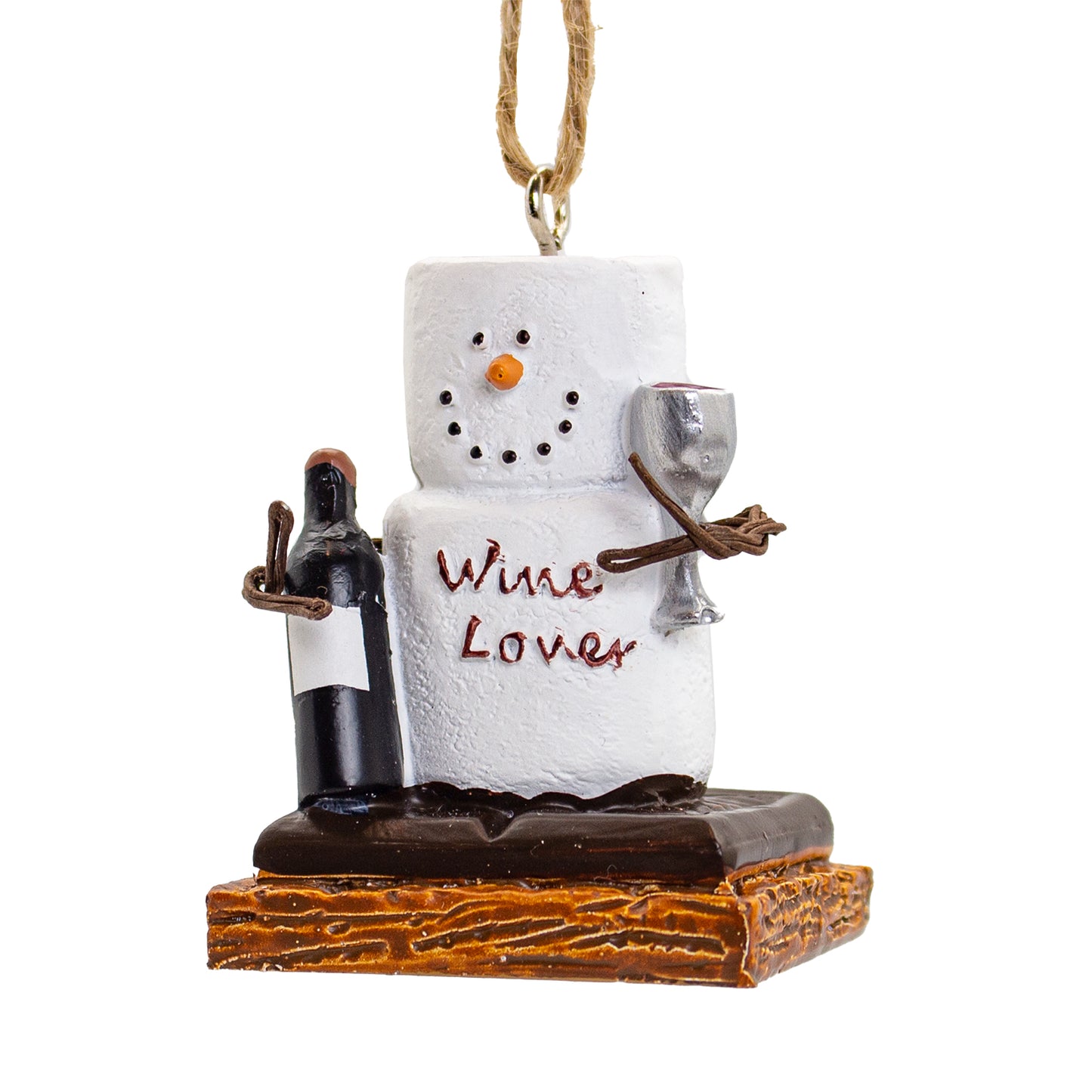Ornament - S'mores Snowman with Wine