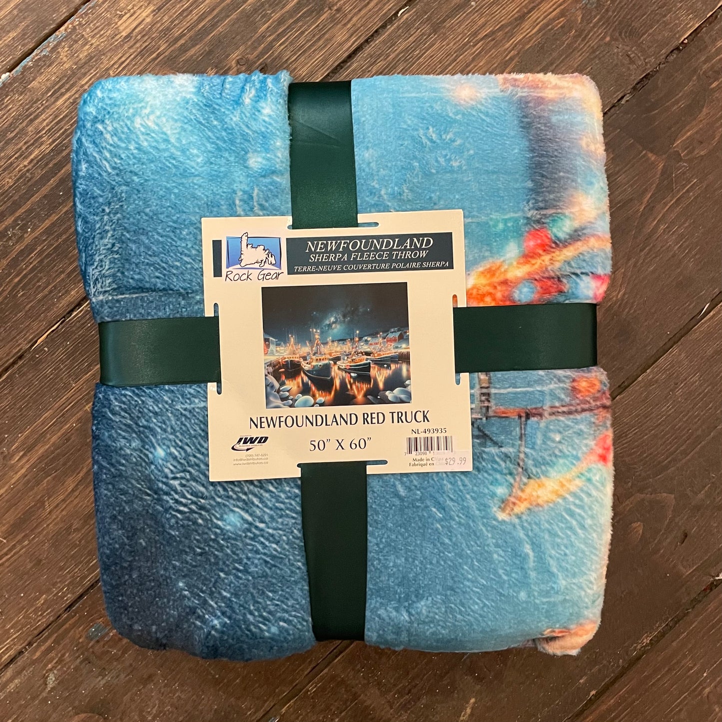 Newfoundland Sherpa Fleece Throw, Port de Grave Boats