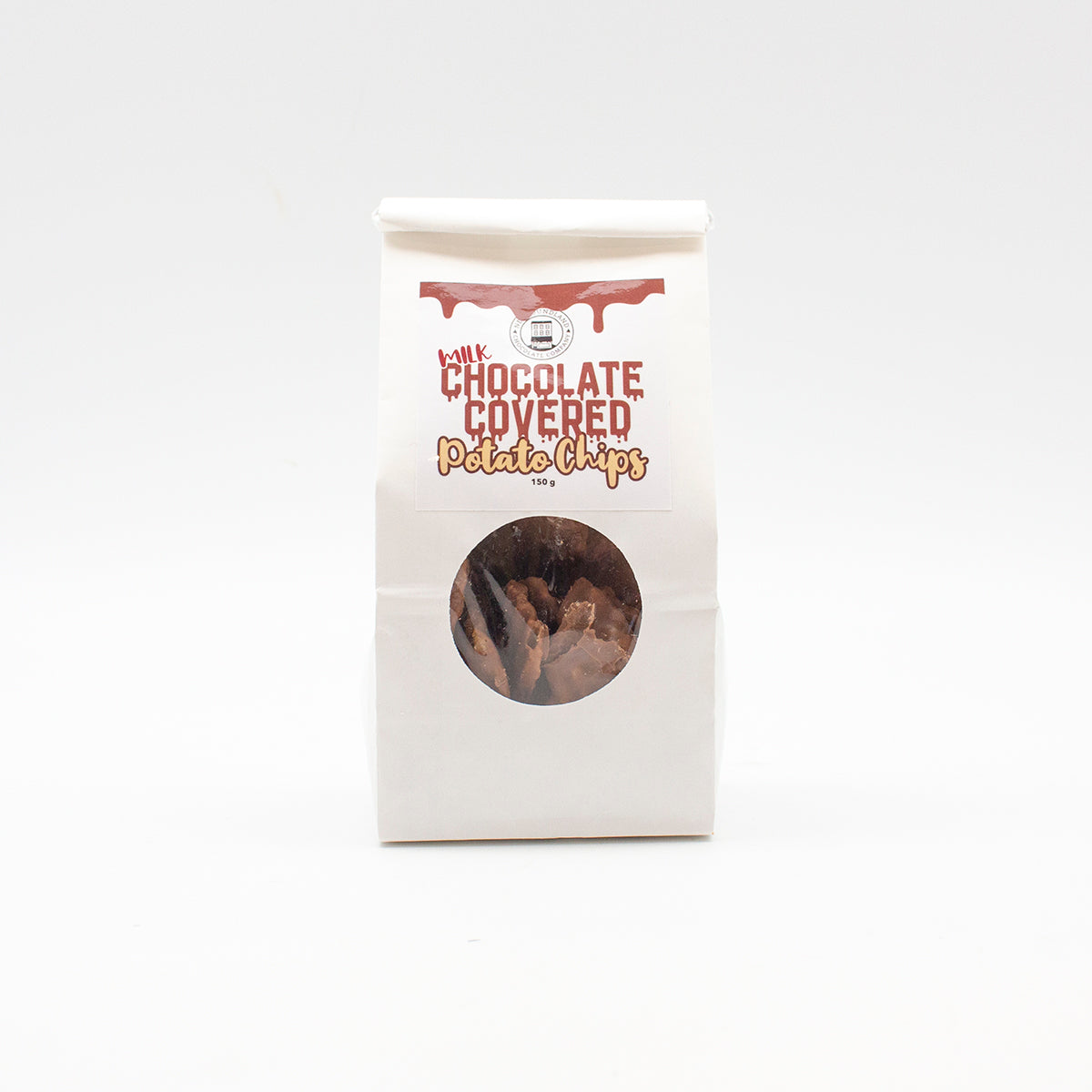 Milk Chocolate drizzled Potato Chips by The Newfoundland Chocolate Company 150g
