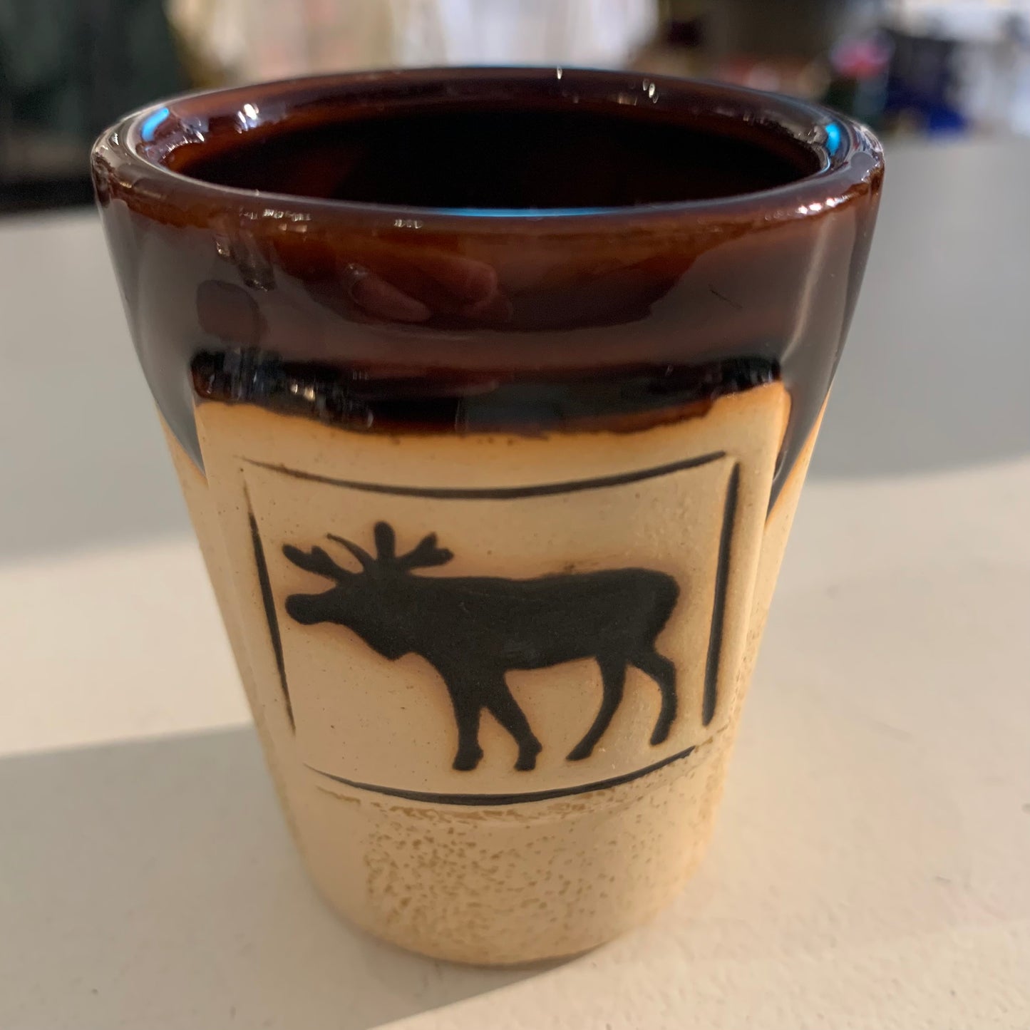 Pottery Shot Glass Moose