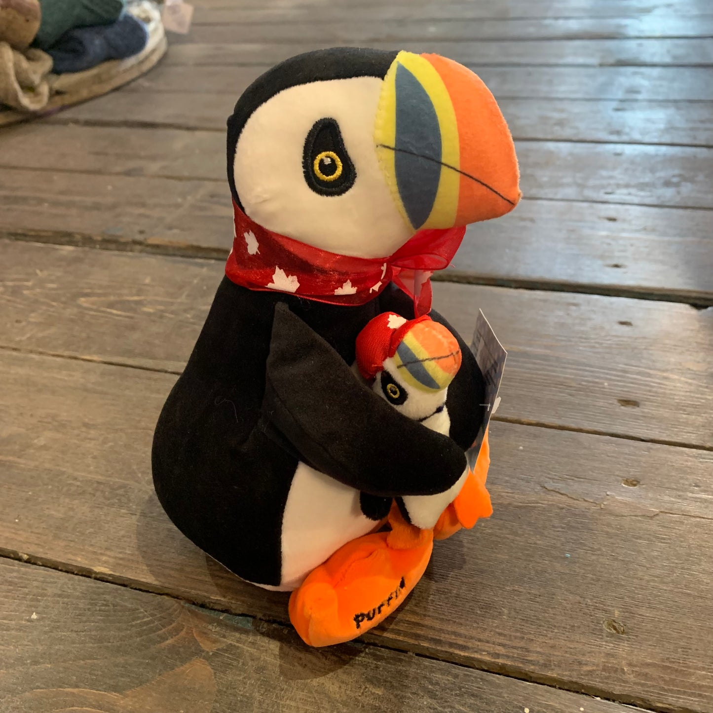 Plush Puffin Hugs and Baby