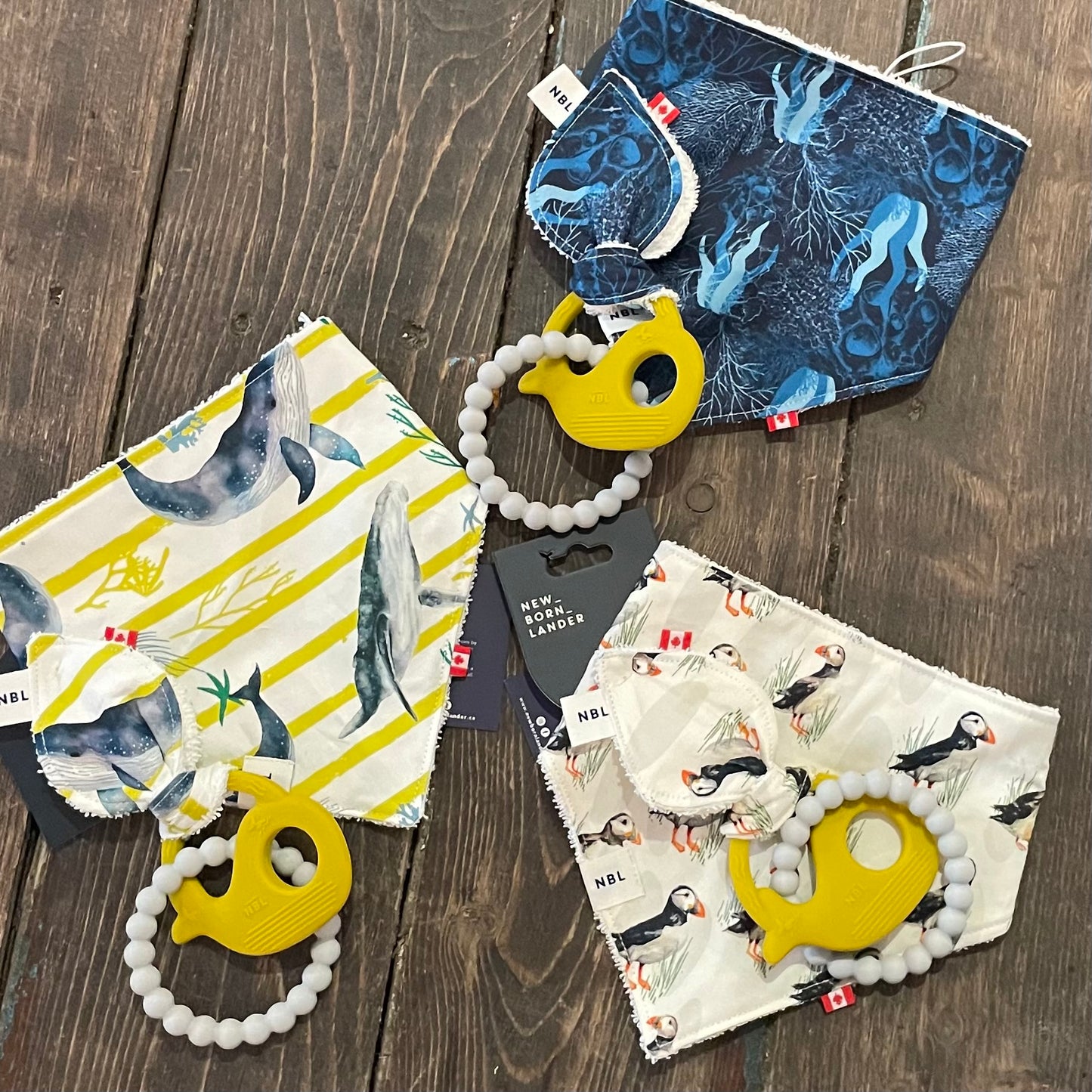 Newbornlander Bib and Silicone Teether 3 Styles!