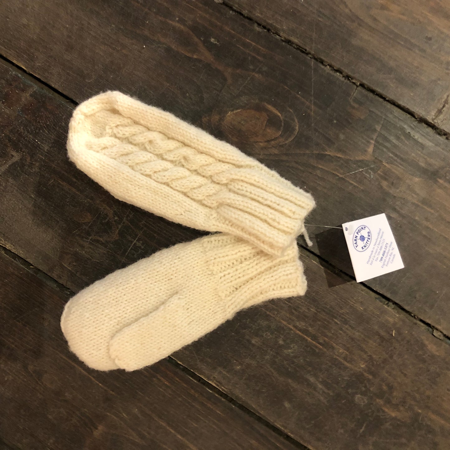 Cable Knit Mittens 100% Wool