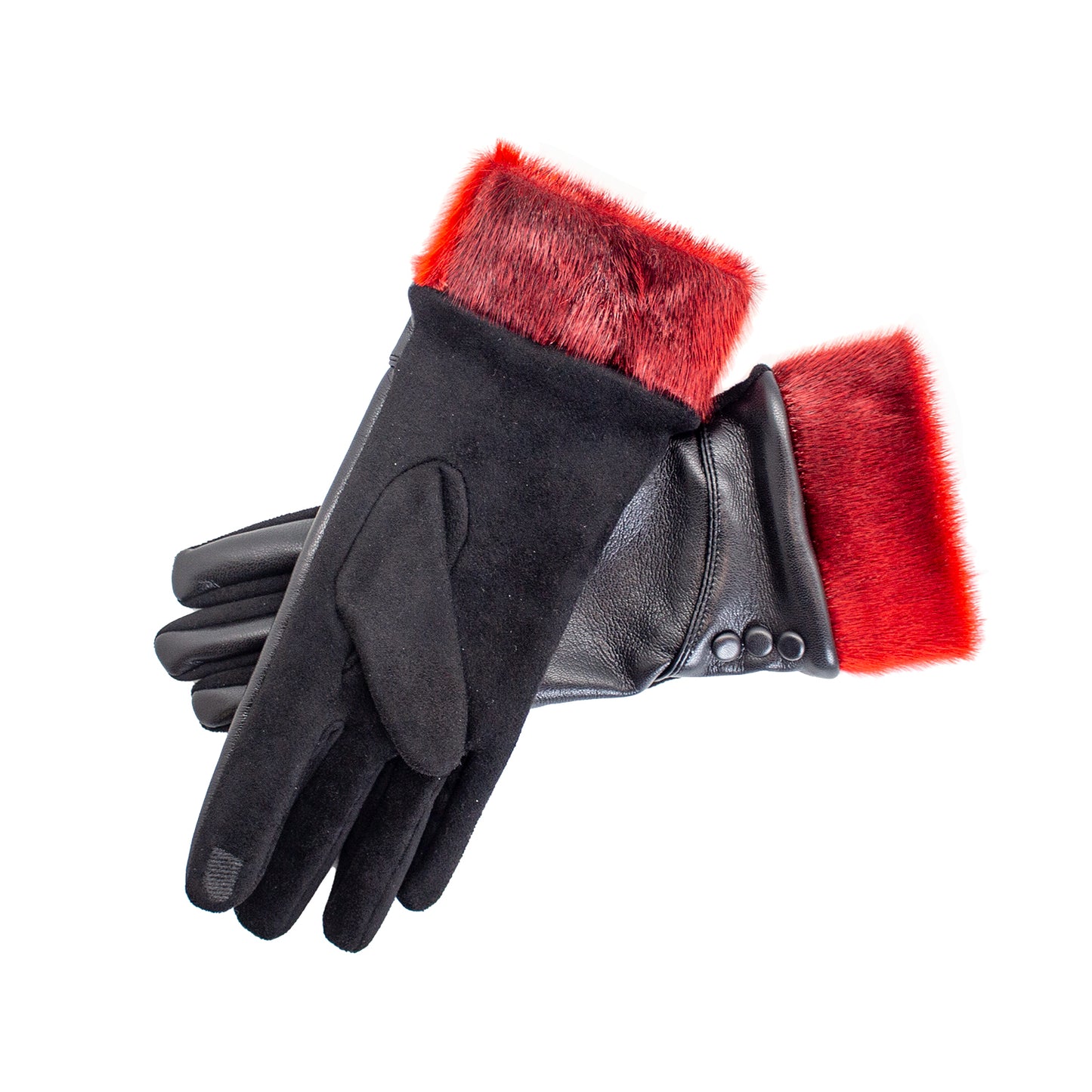 Leather Gloves with Seal Skin Trim
