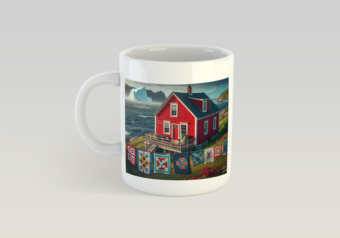 Red House & Clothesline Mug