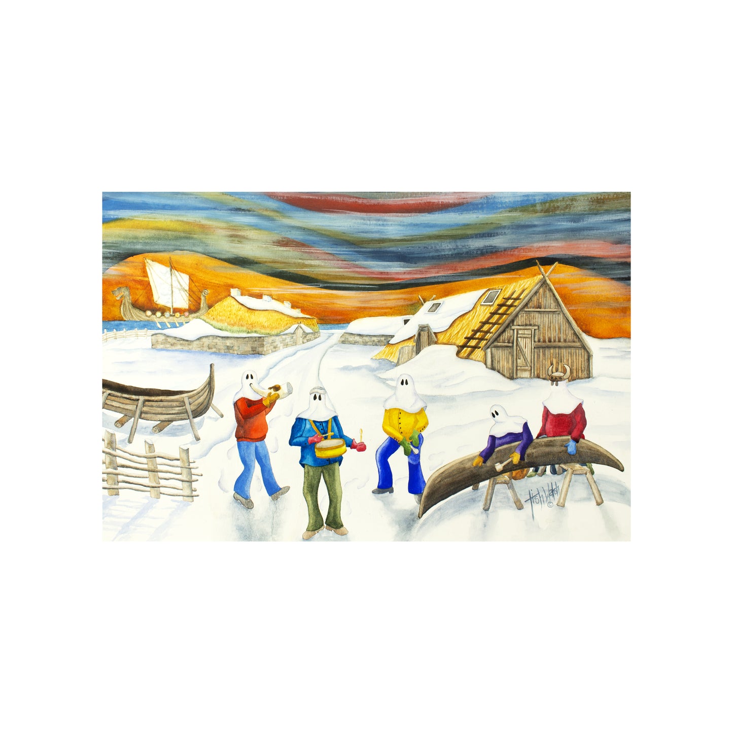 Mummers in L'Anse Aux Meadows Canvas Print