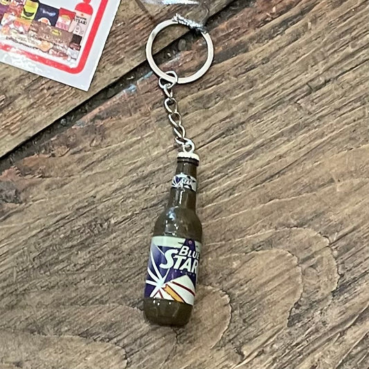 Keychain, Blue Star Beer Bottle