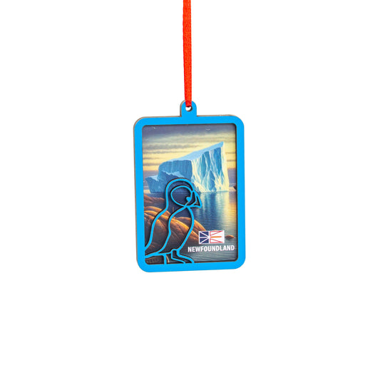 Ornament - Puffin with Iceberg Background