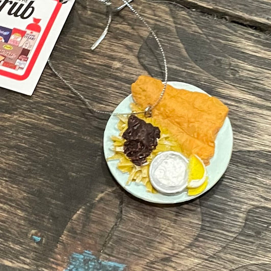 NL Faves Tree Ornment, Fish, Chips, Dressing & Gravy