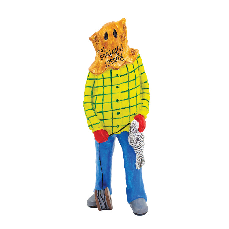 Mummer in his Yellow Shirt holding a fresh caught Cod Fish 16"