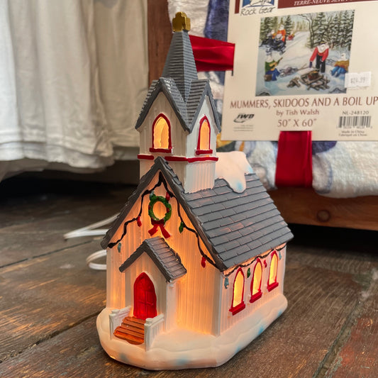 Newfoundland Christmas Village Church ***AVAILABLE NOW FOR SHIPPING***