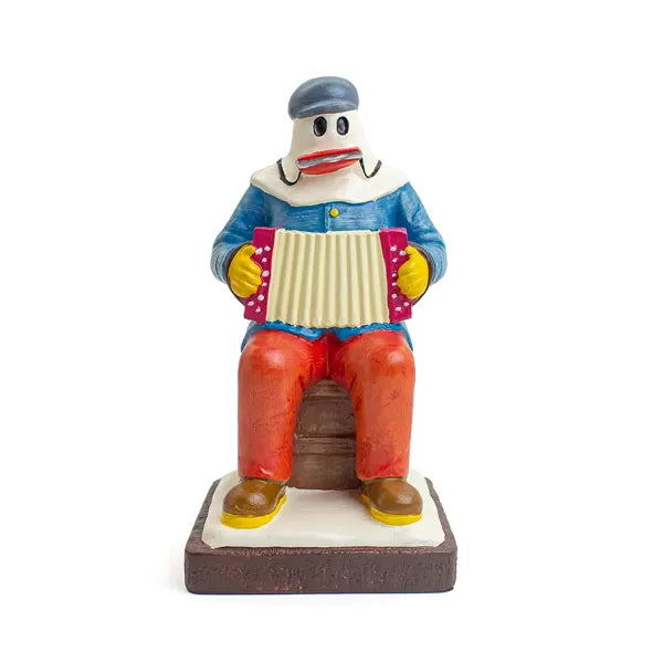 Musical Mummer Playing his Accordion and Harmonica 7" ***PRE-ORDER NOW, SHIPS TO YOU MID JULY!***