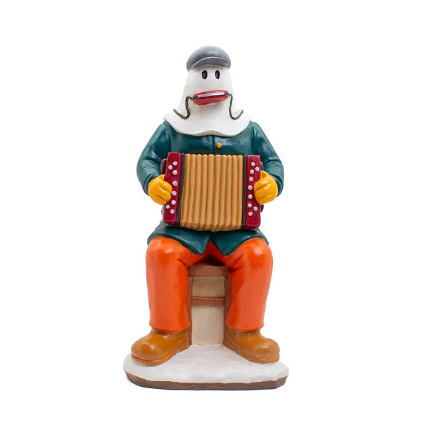 Mummer playing the Accordion and Harmonica 16" ***PRE-ORDER NOW, SHIPS TO YOU MID JULY!***