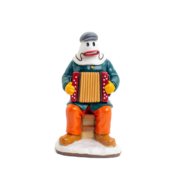 Mummer Playing his Harmonica and Accordion at the Same Time 9.5" ***PRE-ORDER NOW, SHIPS TO YOU MID JULY!***