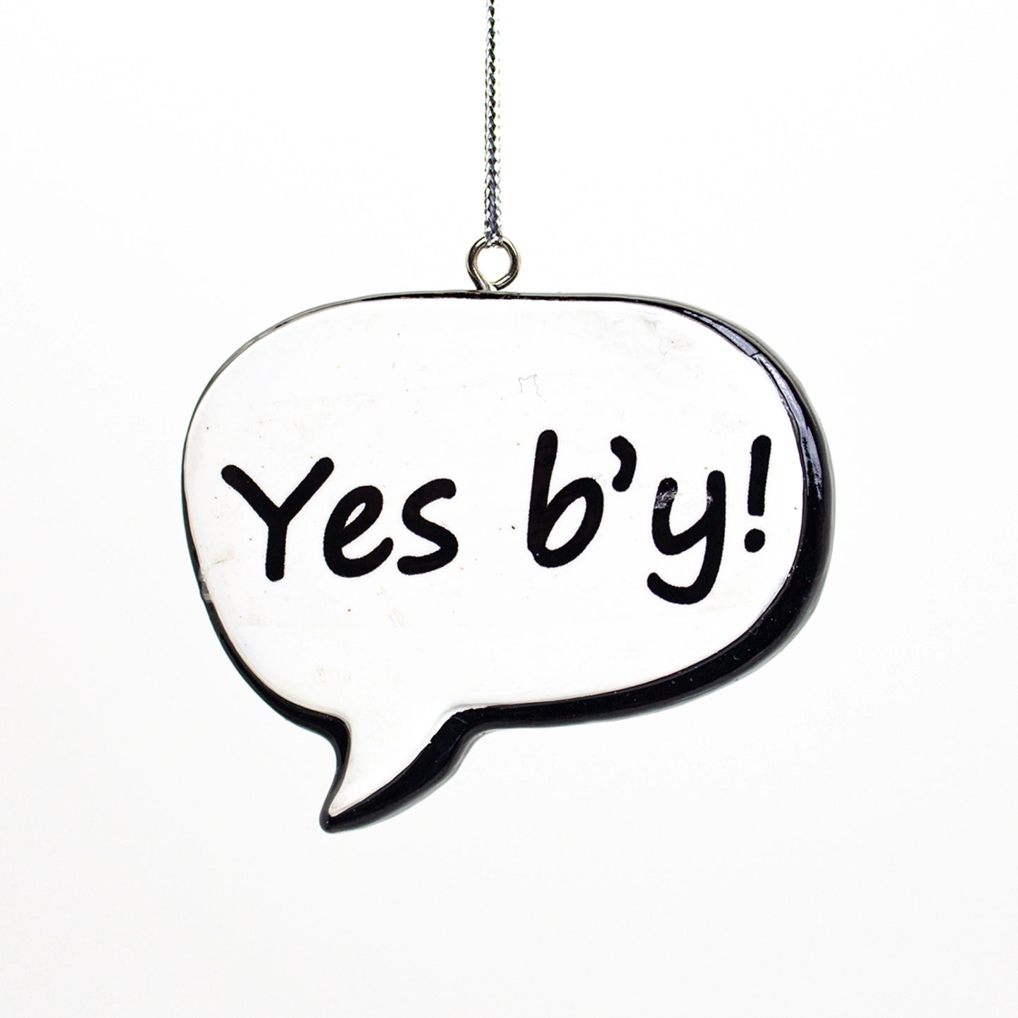 NL Sayings Speech Bubble Tree Ornament, Yes B'y ***COMING SOON***