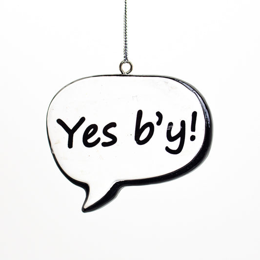 NL Sayings Speech Bubble Tree Ornament, Yes B'y ***COMING SOON***