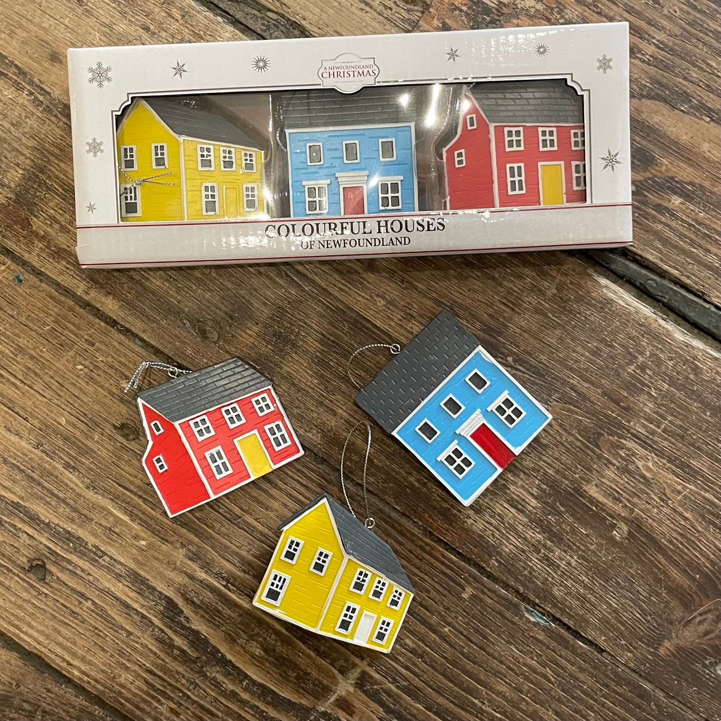 Rowhouse Tree Ornaments 3pk