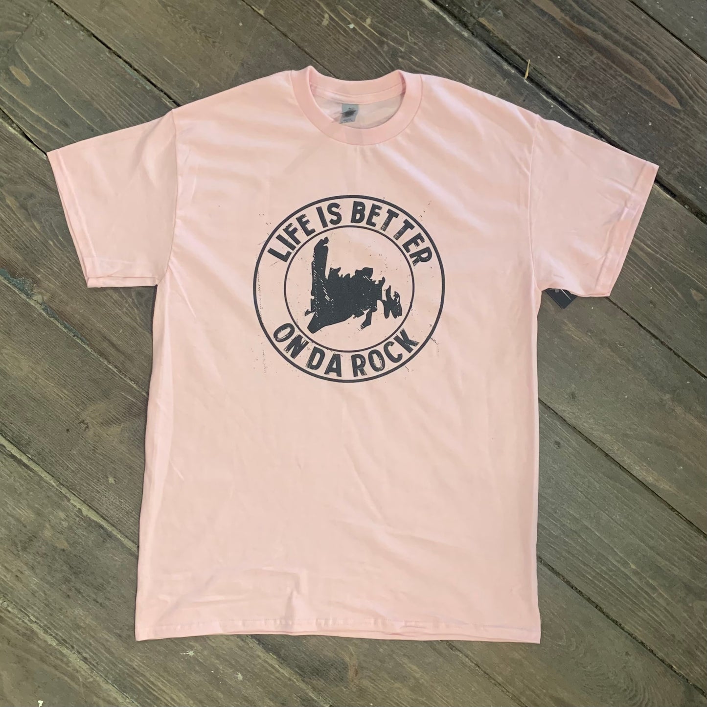 Life is Better on Da Rock T-Shirt Pale Pink