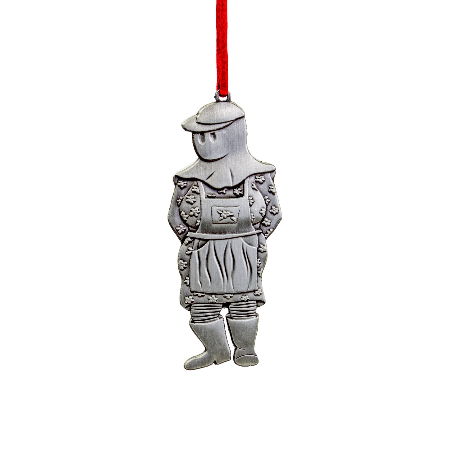 Pewter Mummer Ornament, Mummer Hiding Rum Bottle