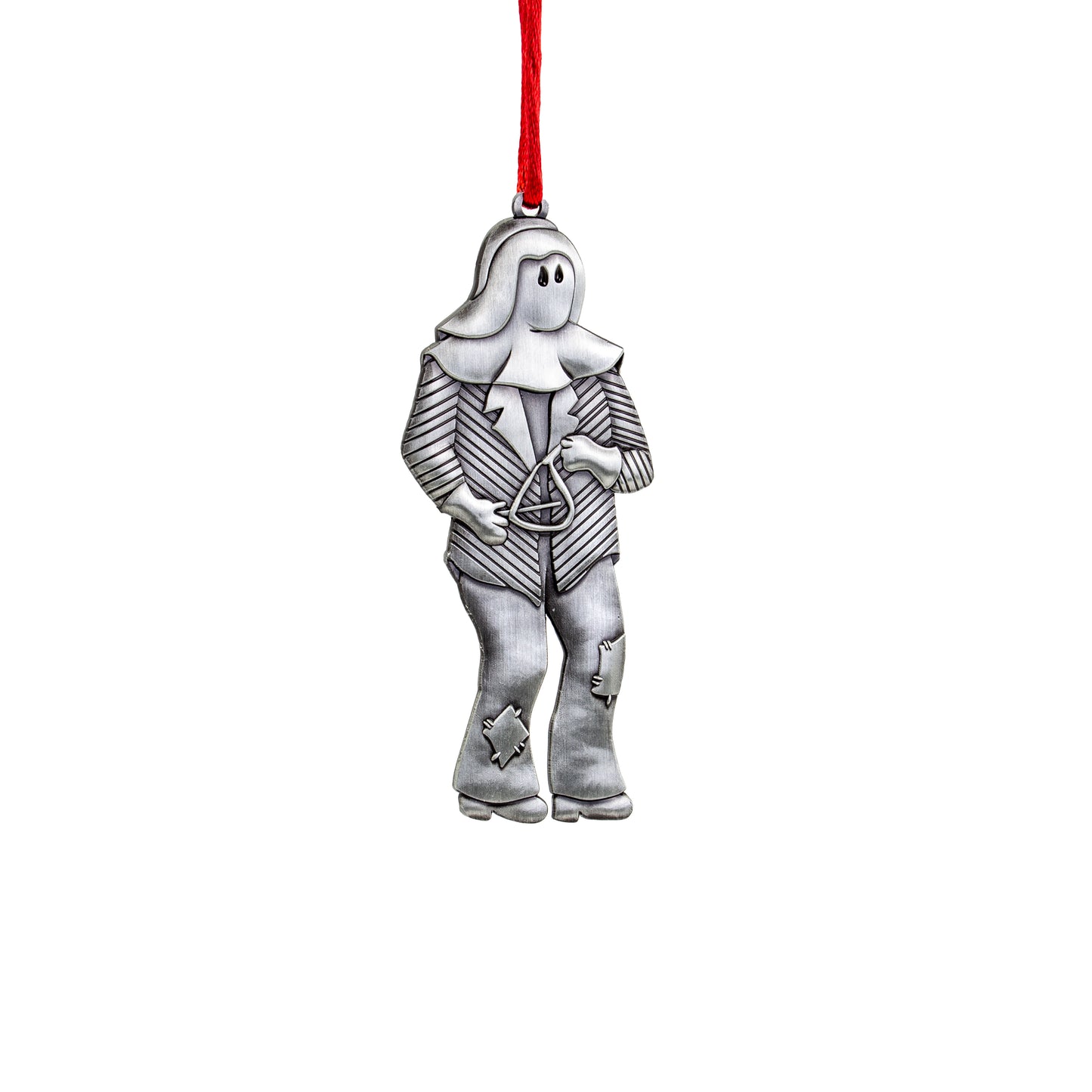 Pewter Mummering Ornament, Mummer Playing the Triangle
