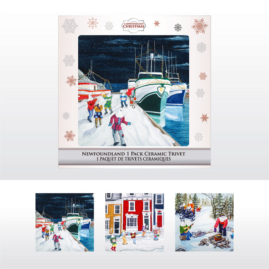 Ceramic Trivet, Mummers Boil Up, Port De Grave & Parade Asst