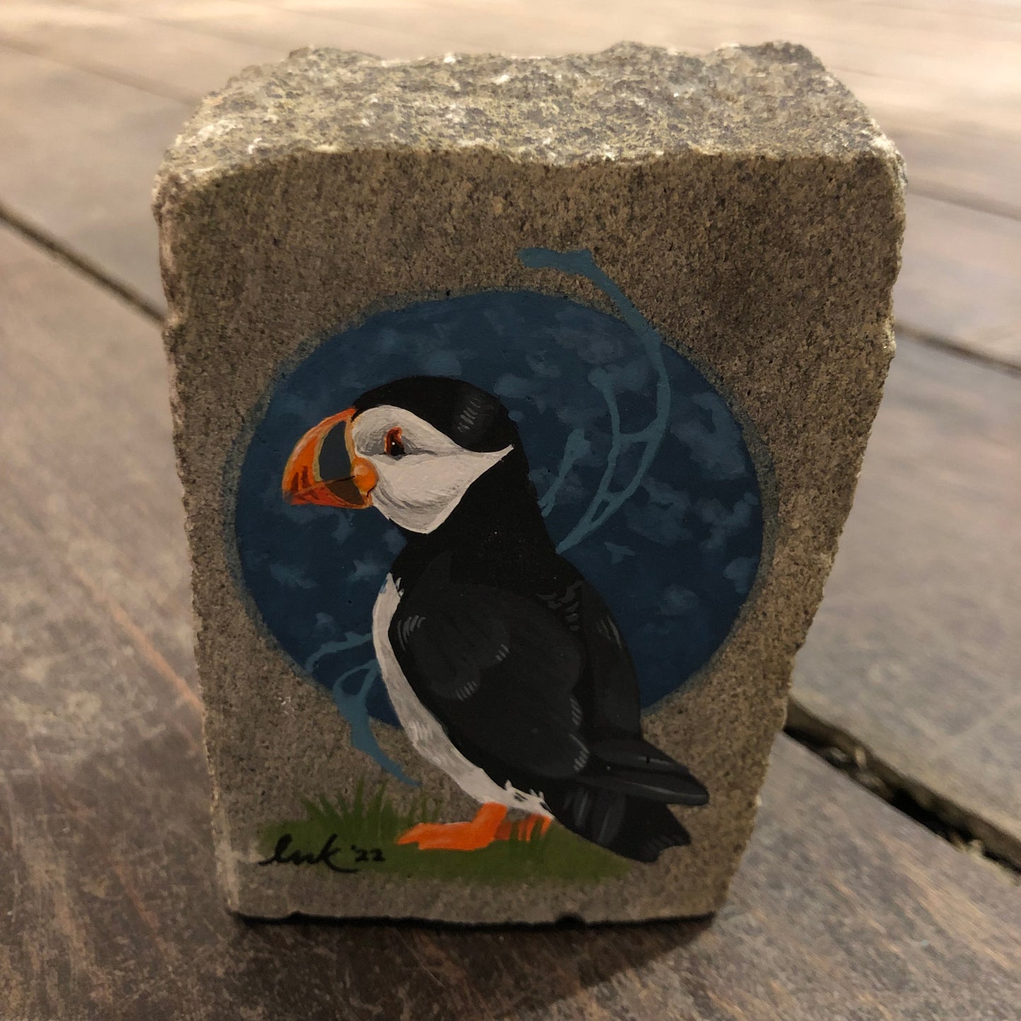 Puffin Art on Rock