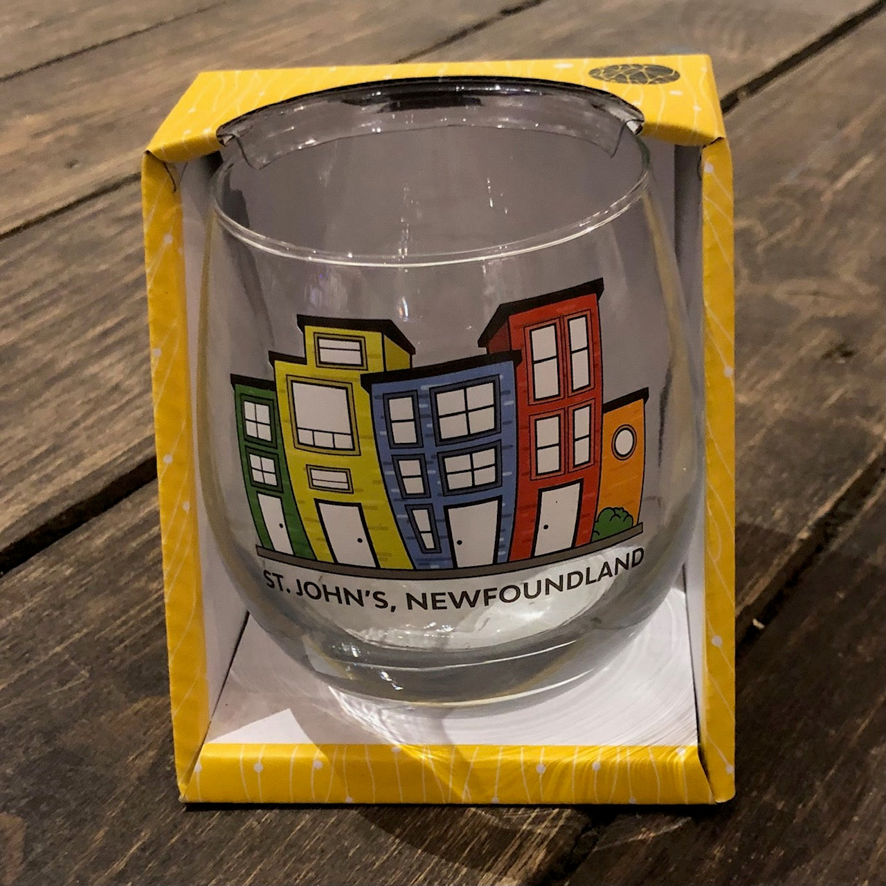 Stemless Wine Glass, St. John's Rowhouses