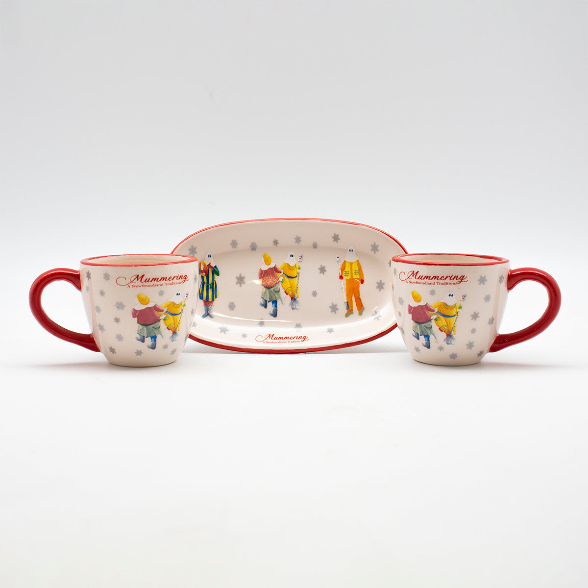 Mummers, Ceramic Cup & Snack Plate