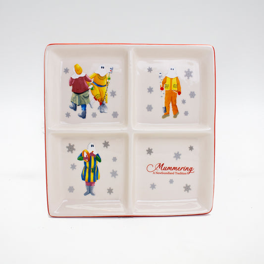 Mummers Ceramic Serving Dish, w/4 Dividers