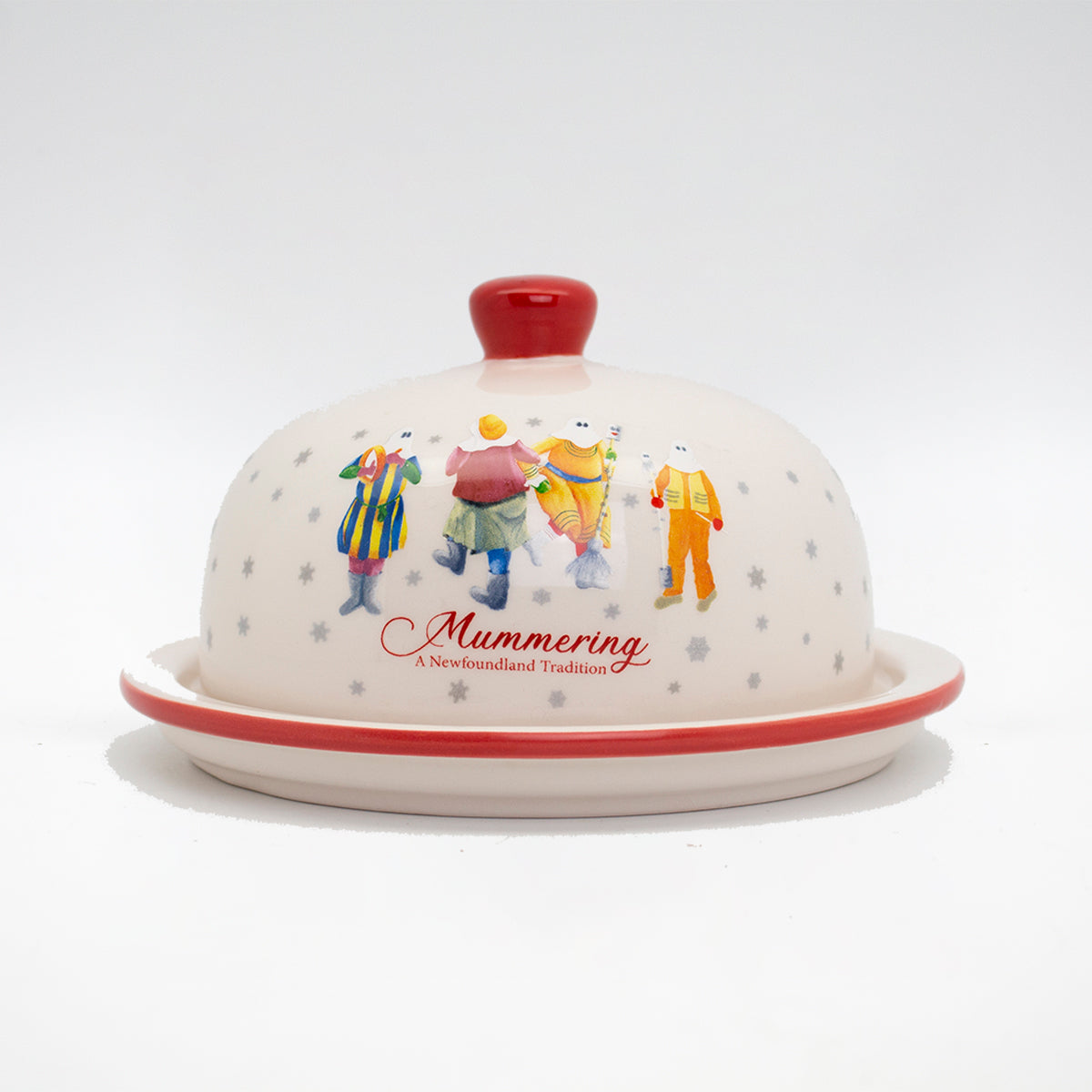 Mummers Ceramic Serving or Butter Dish, Mummers w/Cover