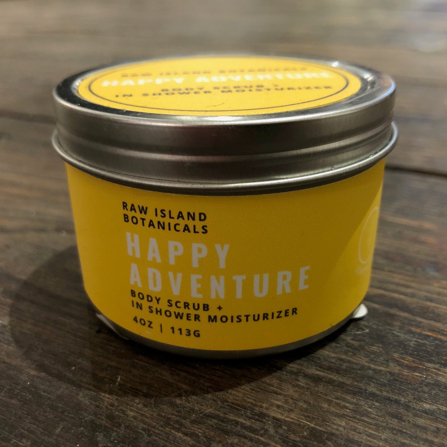 Body Scrub & In-Shower Moisturizer Happy Adventure by RAW Island Botanicals 4oz